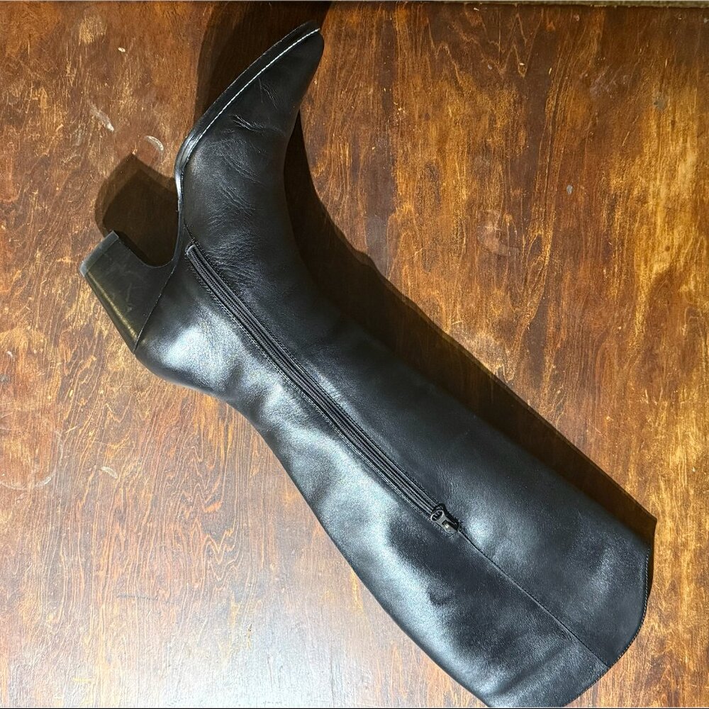 Rachel Comey Black Tall Leather Heeled Boots - Picture 7 of 16